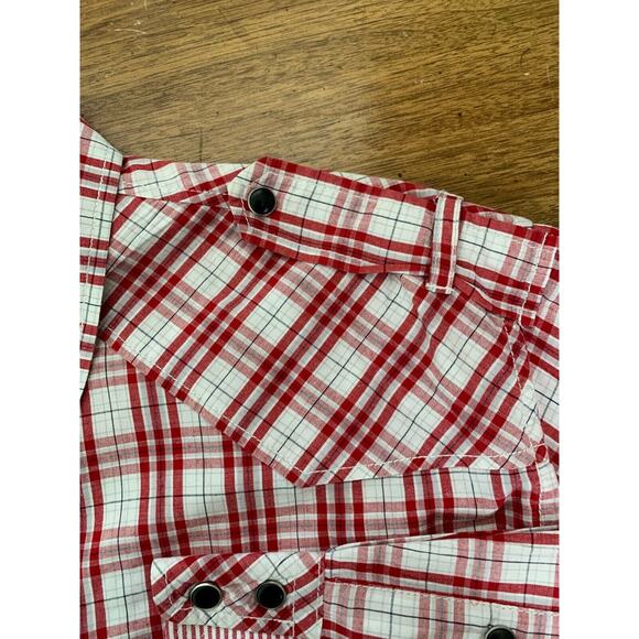 Urban Behavior Mens XXL Plaid Pearl Snap Slim Fit Long Sleeve Shirt Western - Picture 7 of 13
